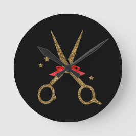 Reloj Redondo Mediano Peluquería barba estilista regalo tijeras purpurin