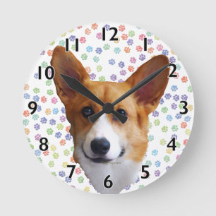 Reloj Redondo Mediano Pembroke Welsh Corgi Clock