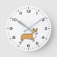 Pembroke Welsh Corgi con horas y minutos