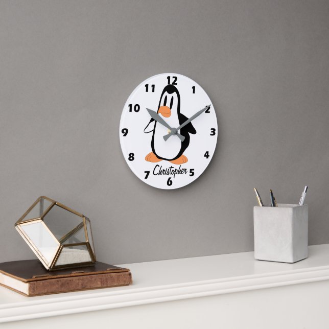 Reloj Redondo Mediano Penguin Design Personalised (Oficina)