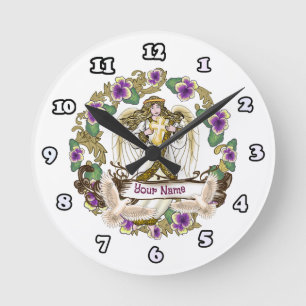 Reloj Redondo Mediano Pensamiento Ángel
