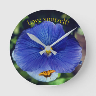 Reloj Redondo Mediano pensamiento azul viola