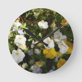 Reloj Redondo Mediano Pensamientos Blancos Y Amarillos