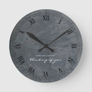 Reloj Redondo Mediano Pensando En Ti Slate Wall Clock Números Romanos