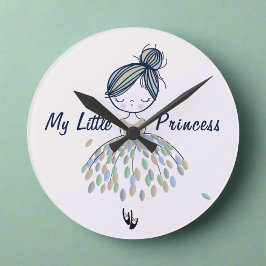 Reloj Redondo Mediano Pequeña Ballerina Princesa Nursery Girly Gift