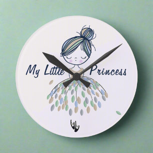 Reloj Redondo Mediano Pequeña Ballerina Princesa Nursery Girly Gift