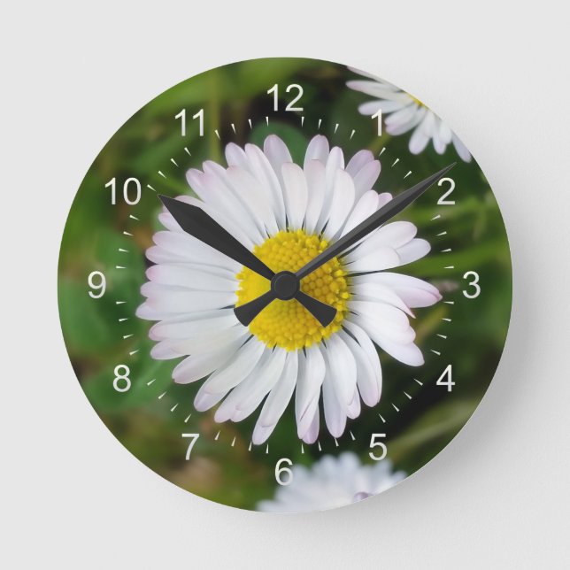Reloj Redondo Mediano Pequeñas margaritas (Anverso)