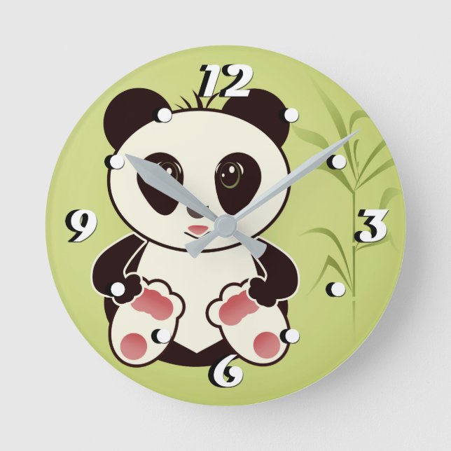 Reloj Redondo Mediano Pequeño Panda (Anverso)