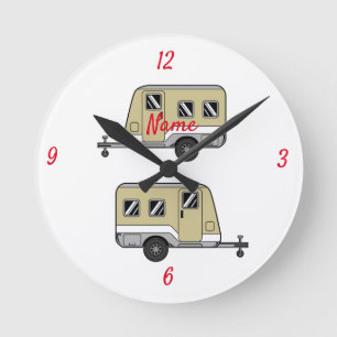 Reloj Redondo Mediano Pequeño Tan Caravana Camper Thunder_Cove