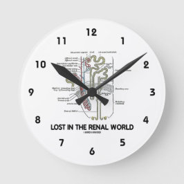 Reloj Redondo Mediano Perdido en el mundo renal (riñón Nephron)