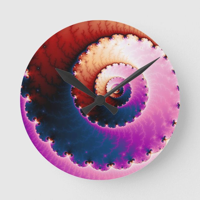 Reloj Redondo Mediano Perfecto - Arte Fractal (Anverso)