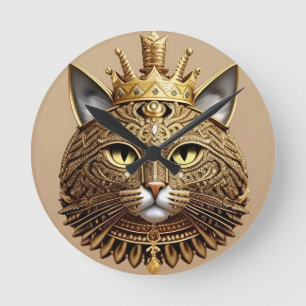Reloj Redondo Mediano Perfil de gato regio