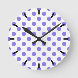 Reloj Redondo Mediano Periwinkle polka dots