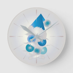 Reloj Redondo Mediano Perla y azul para Navidades