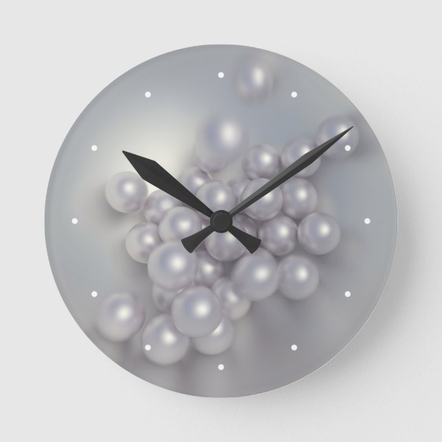 Reloj Redondo Mediano Perlas (Anverso)