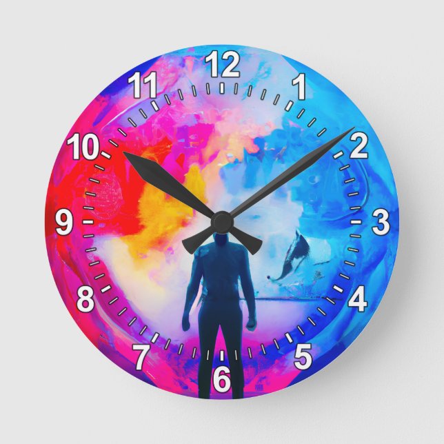 Reloj Redondo Mediano Permanecer en colores (Anverso)