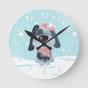 Reloj Redondo Mediano Perrito lindo, bebé