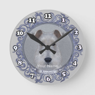Reloj Redondo Mediano Perro Airedale