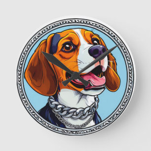 Reloj Redondo Mediano Perro beagle lindo
