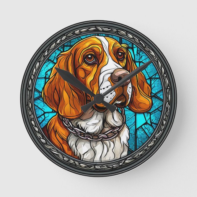 Reloj Redondo Mediano Perro Beagle lindo (Anverso)