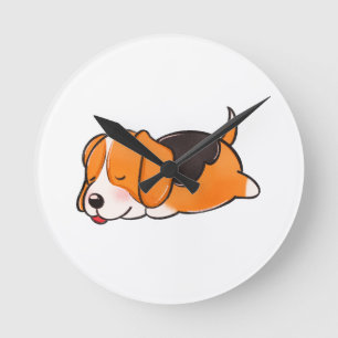 Reloj Redondo Mediano Perro, Beagle, naturaleza