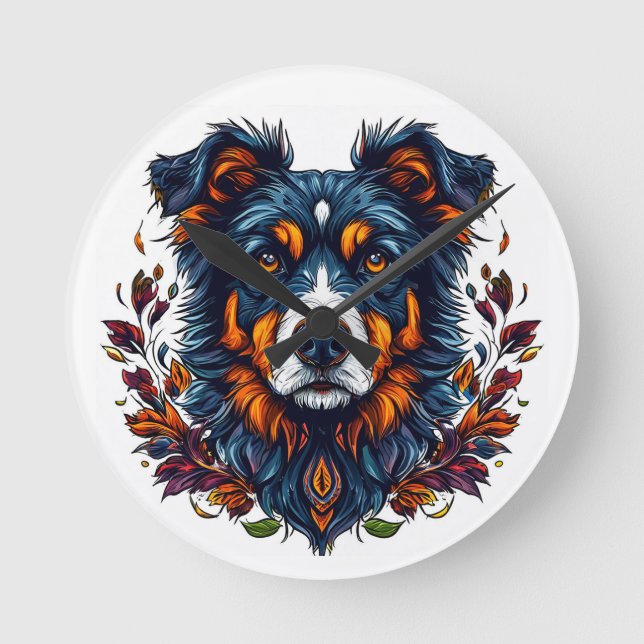 Reloj Redondo Mediano Perro Cute (Anverso)