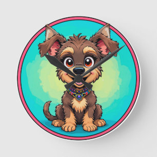 Reloj Redondo Mediano Perro de dibujos animados alegre