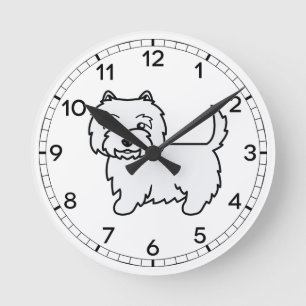 Reloj Redondo Mediano Perro de dibujos animados del Territorio Blanco de
