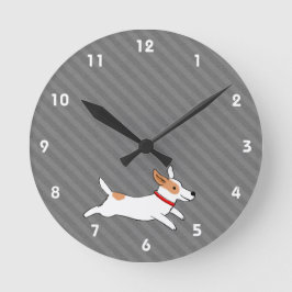 Reloj Redondo Mediano Perro de la caricatura de Jack Russell Terrier