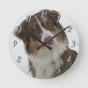 Reloj Redondo Mediano Perro de nieve mate