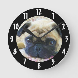 Reloj Redondo Mediano Perro de pug