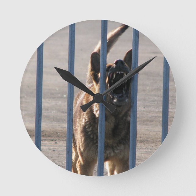 Reloj Redondo Mediano Perro del descortezamiento (Anverso)