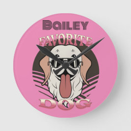 Reloj Redondo Mediano Perro favorito, lindo perro gracioso mamá/papá