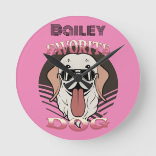 Reloj Redondo Mediano Perro favorito, lindo perro gracioso mamá/papá