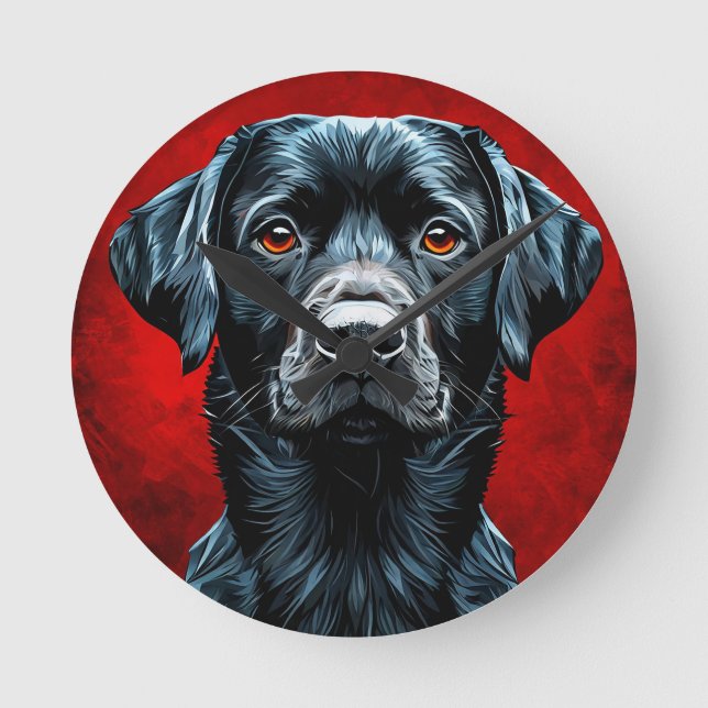 Reloj Redondo Mediano Perro labrador adorable (Anverso)