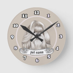 Reloj Redondo Mediano Perro Shih Tzu