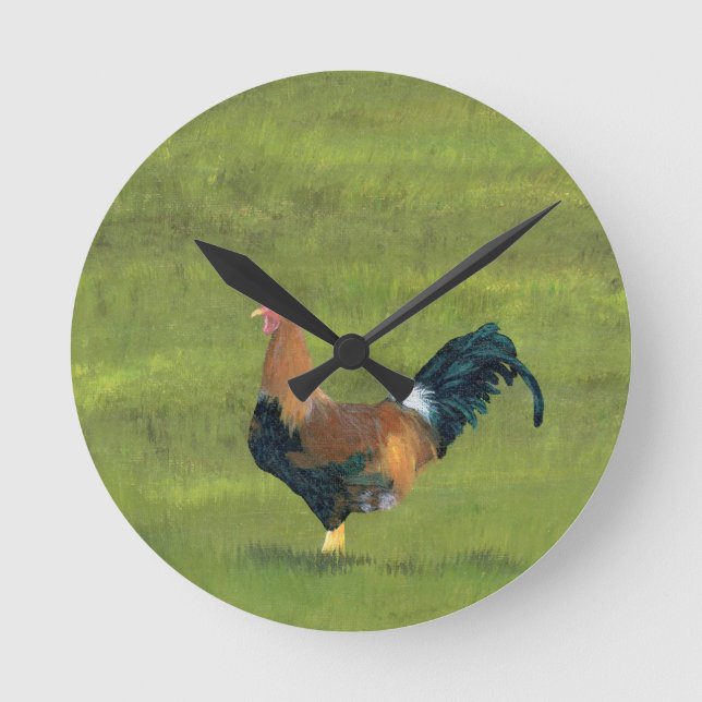 Reloj Redondo Mediano Persistent Alarm Clock - Rooster Farm Design (Anverso)