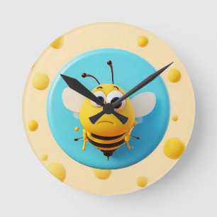 Reloj Redondo Mediano Personaje de abeja de dibujos animados lindo
