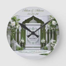 Reloj Redondo Mediano Personalised Islamic Bridal Wall Clock