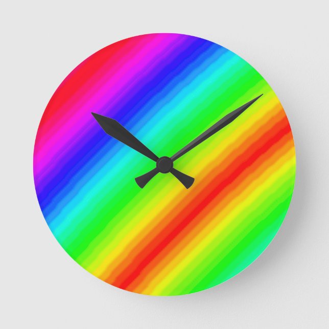 Reloj Redondo Mediano Personalizable arcoiris (Anverso)