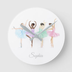 Reloj Redondo Mediano Personalizable Ballerinas Acrylic Wall Clock
