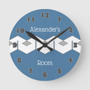 Reloj Redondo Mediano Personalizable de cheurón geométrico