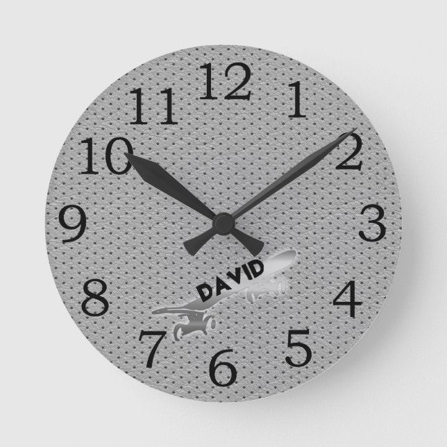 Reloj Redondo Mediano Personalizable Guay Skateboarding (Anverso)