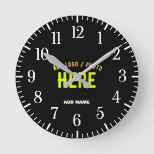 RELOJ REDONDO MEDIANO PERSONALIZABLE MODERNO ESTILO NEGRO VERIFICADO MAR
