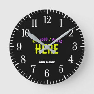 RELOJ REDONDO MEDIANO PERSONALIZABLE MODERNO ESTILO NEGRO VERIFICADO MAR