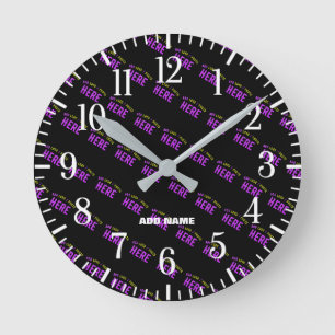 RELOJ REDONDO MEDIANO PERSONALIZABLE MODERNO ESTILO NEGRO VERIFICADO MAR