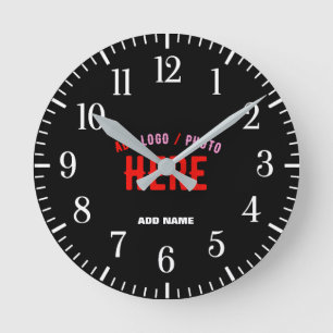 RELOJ REDONDO MEDIANO PERSONALIZABLE MODERNO ESTILO NEGRO VERIFICADO MAR