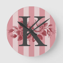 Personalizable Monograma Bandas rosadas Rosas de c