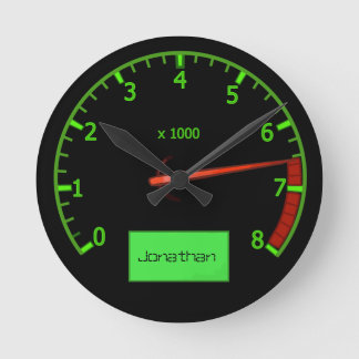 Reloj Redondo Mediano Personalizable nombre coche cabeza de marcha venti