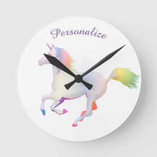 Reloj Redondo Mediano Personalización de habitación infantil Rainbow U